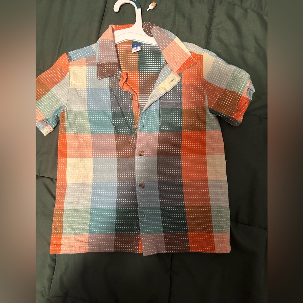 Old Navy Multicolor Plaid Kids Button Down Shirt